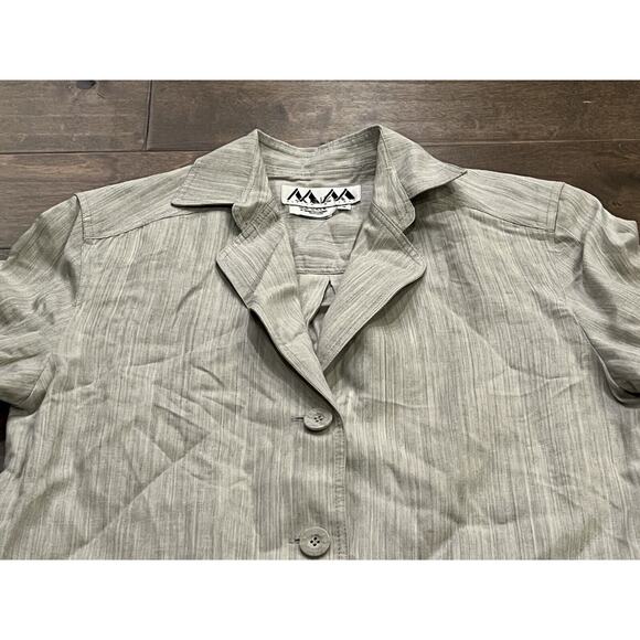 Vintage KRIZIA Womens Gray Button Up Blazer Shoulder Pads Jacket Size 4 USA - Picture 4 of 8